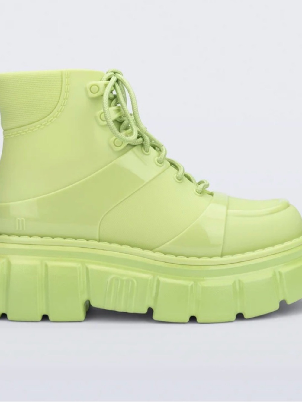Melissa Lime Green Platform Combat Boot